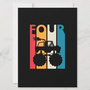 Tarjeta Regalo de cumpleaños número 4 Cuatro Camiones mons