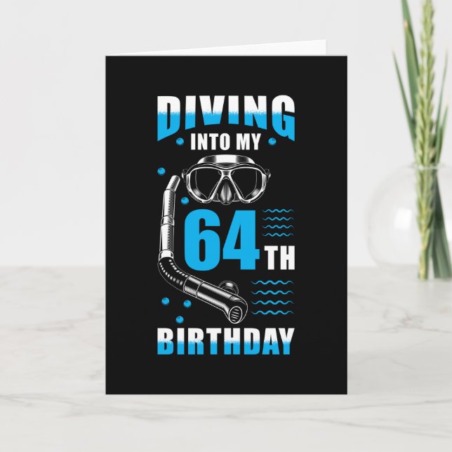 Tarjeta Regalo de cumpleaños número 64 del buzo (Anverso)
