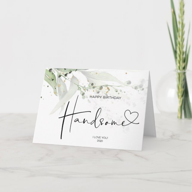 Tarjeta Regalo de Cumpleaños para Esposo Guapo Amor (Anverso)