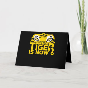 Tarjeta Regalo de cumpleaños para niños de 6 años Tiger Ti