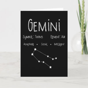Tarjeta Regalo de cumpleaños por signo zodiacal de Géminis