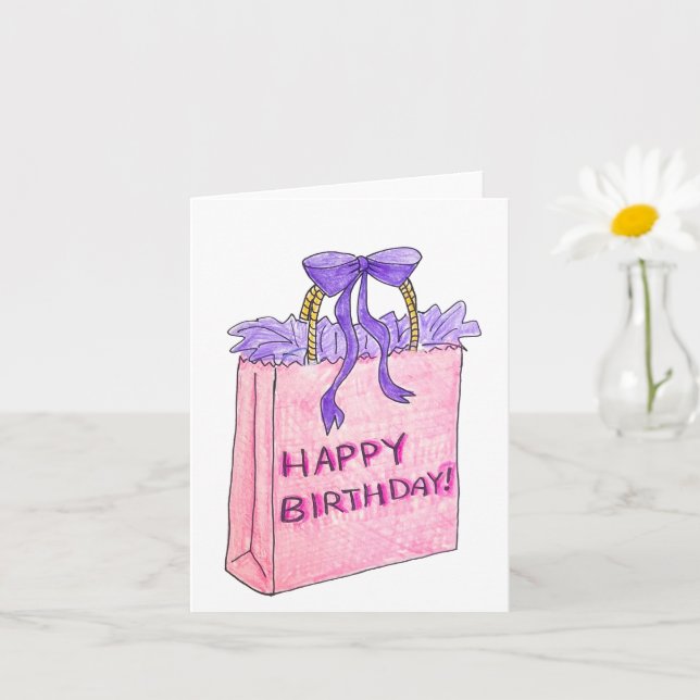Tarjeta Regalo de cumpleaños rosa (Planta pequeña)