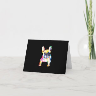 Tarjeta Regalo de dibujo a mano de acuarela de Bulldog Fra