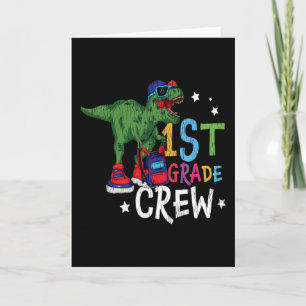Tarjeta Regalo de dinosaurio de la tripulación de 1er grad