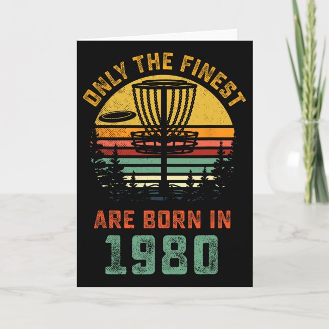 Tarjeta Regalo de Disc Golf de cumpleaños 40 Retro 1980 40 (Anverso)