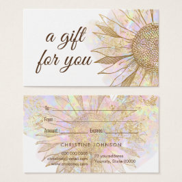 tarjeta regalo de diseño de girasol