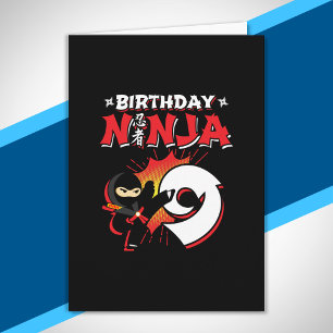 Tarjeta Regalo de fiesta de cumpleaños de Ninja para niños