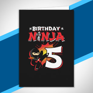 Tarjeta Regalo de fiesta de cumpleaños de Ninja para niños