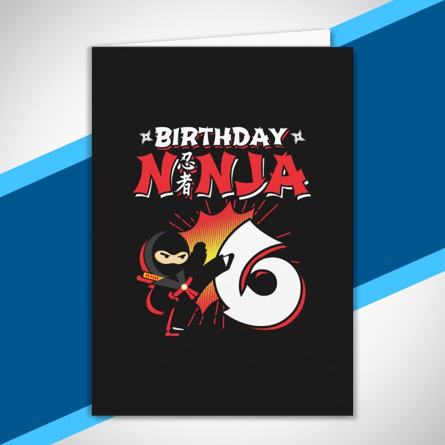 Tarjeta Regalo de fiesta de cumpleaños de Ninja para niños (Subido por el creador)