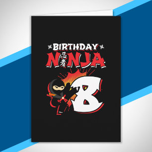 Tarjeta Regalo de fiesta de cumpleaños de Ninja para niños