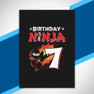 Tarjeta Regalo de fiesta de cumpleaños Ninja para niños de