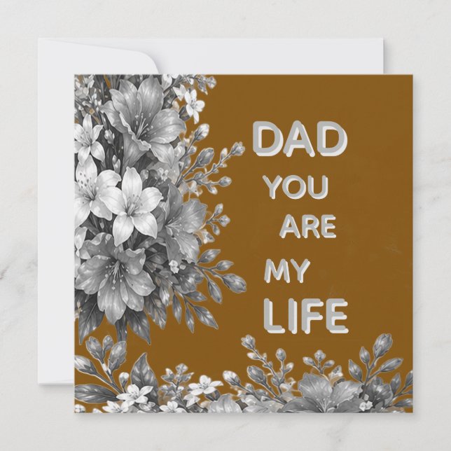 TARJETA REGALO DE FLOR DE AMOR PARA PADRE (Anverso)