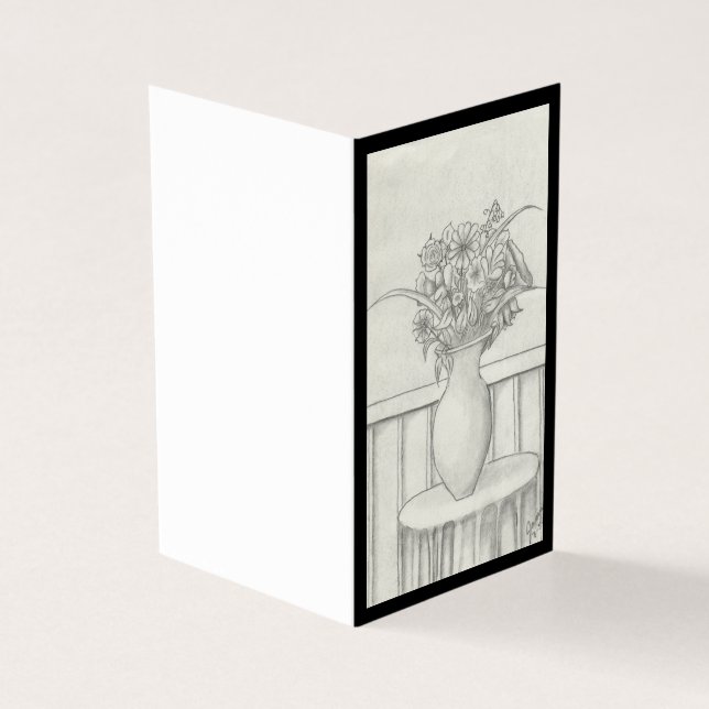 Tarjeta Regalo de flores - negro (Exterior)