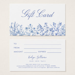 Tarjeta regalo de flores silvestres azules de Fran