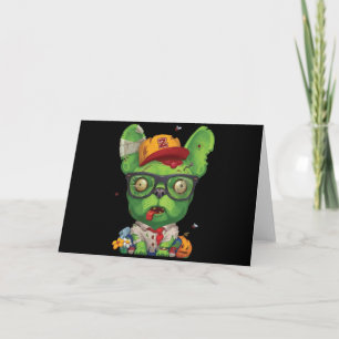 Tarjeta Regalo de Frenchie Bulldog Francés Zombie