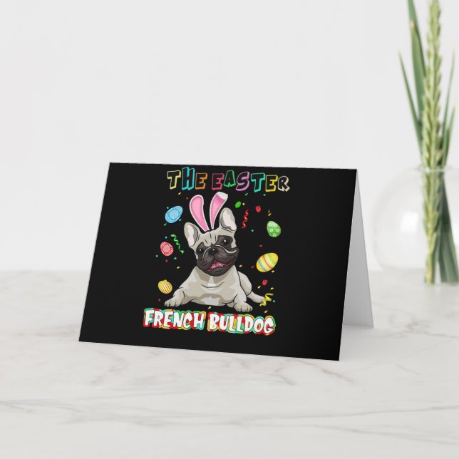 Tarjeta Regalo de Frenchie | El conejo de Pascua French Bu (Anverso)