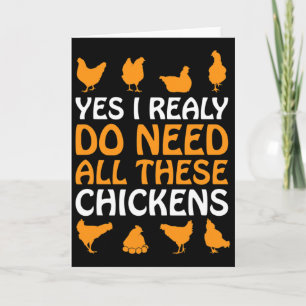 Tarjeta Regalo de gallinas divertido regalo de amante de l