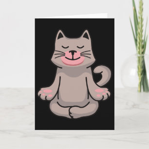 Tarjeta Regalo de Gato de Yoga Meditación Namaste