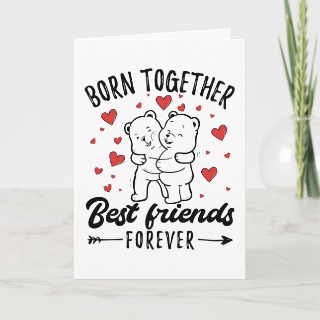 Tarjeta Regalo de gemelos gemelos gemelos (Anverso)