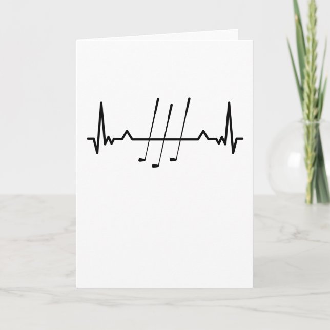 Tarjeta Regalo de golf para golfista Heartbeat a papá (Anverso)