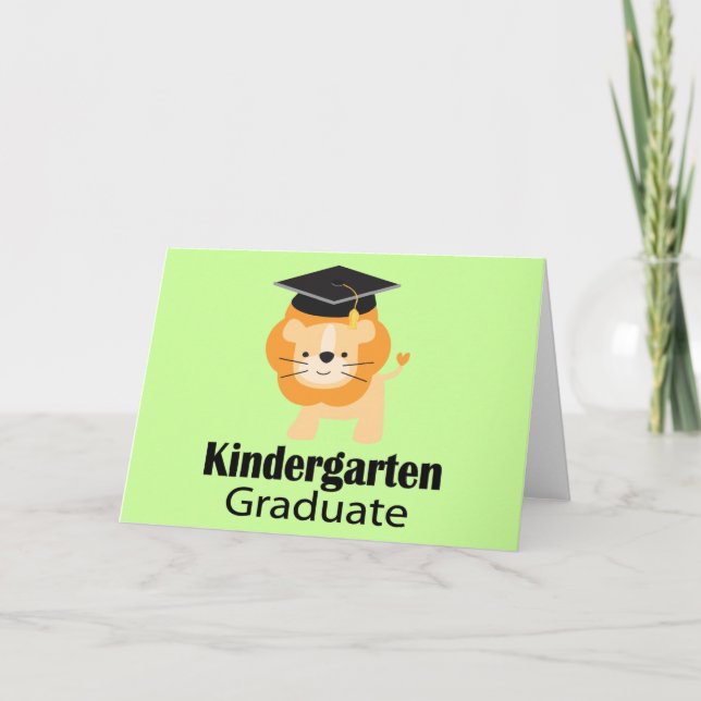 Tarjeta Regalo de graduación de guardería Cute Lion (Anverso)