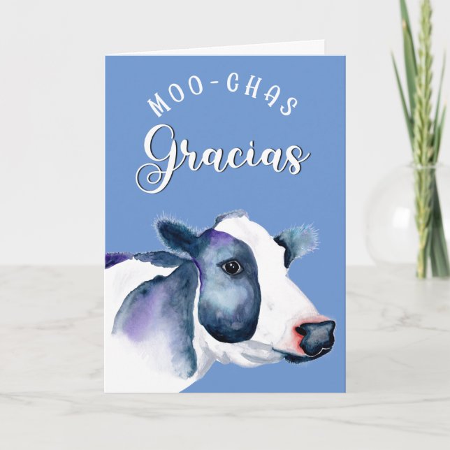 Tarjeta regalo de granjero muchas gracias moo Ornamento ce (Anverso)