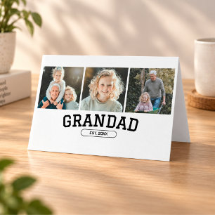 Tarjeta Regalo de guión de collage de fotos 3 Abuelo estab
