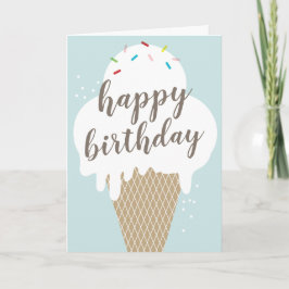 Tarjeta Regalo de helado de cono feliz cumpleaños plegado