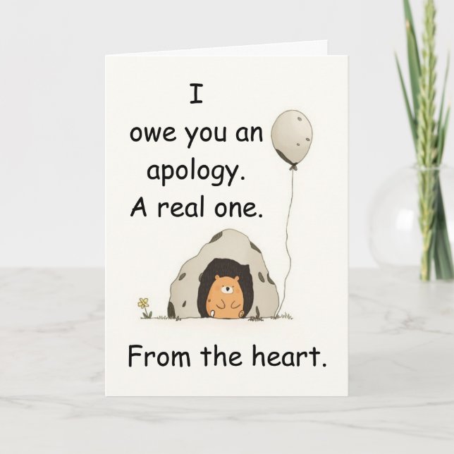 Tarjeta Regalo de humor para disculparse por un cumpleaños (Anverso)