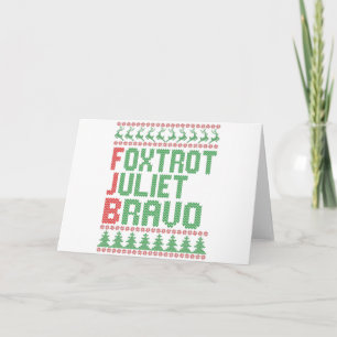 Tarjeta Regalo de Jersey Navideño Feo Foxtrot Juliet Bravo