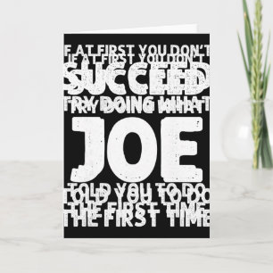 Tarjeta Regalo de Joe Nombre Personalizado Cumpleaños Dive