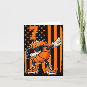 Tarjeta Regalo de la Bandera Americana de Baloncesto por 7