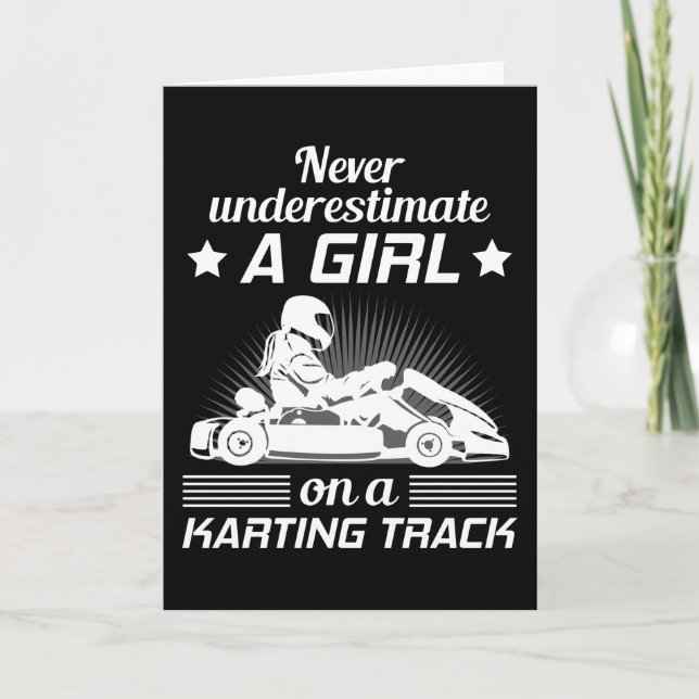 Tarjeta Regalo de las Chicas de la Carreras Kart Go-kart K (Anverso)