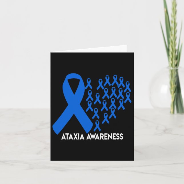 Tarjeta Regalo de lazo azul de concienciación sobre ataxia (Anverso)