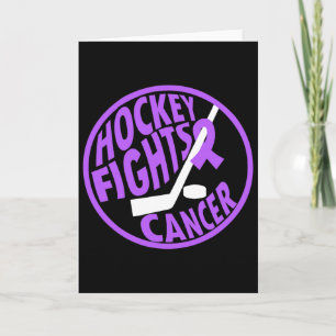 Tarjeta Regalo de lazo púrpura divertido de hockey lucha c