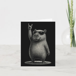 Tarjeta Regalo de música rock de capibara masculino niños 
