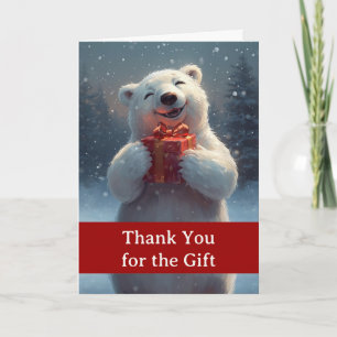 Tarjeta Regalo de Navidad Agradecido con Oso Polar en la N