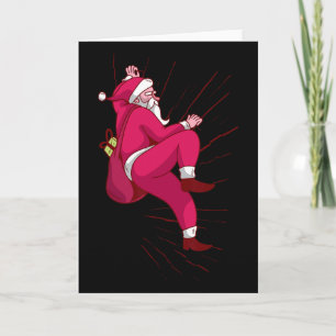 Tarjeta Regalo de Navidad de escalada en roca de Santa