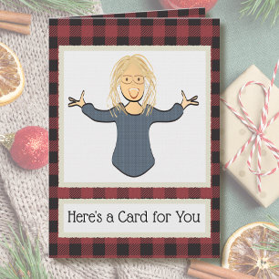 Tarjeta Regalo de Navidad divertido de dibujos animados fe