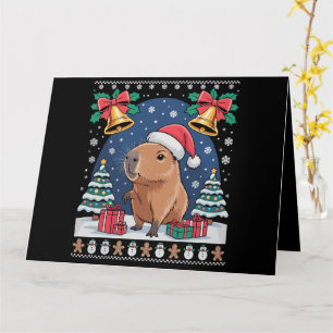Tarjeta Regalo de Navidad para amantes de animales Capybar