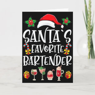 Tarjeta Regalo de Navidad para Bartender El Bartender Favo