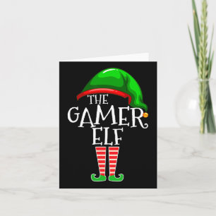Tarjeta Regalo de Navidad para Familia de Elfo Gamer