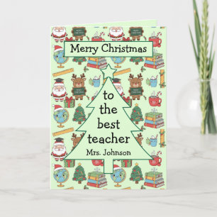 Tarjeta Regalo de navidades para profesores escolares pers