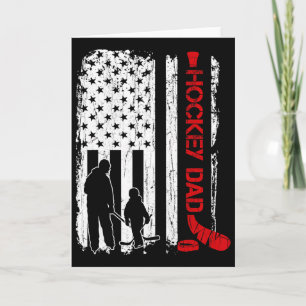 Tarjeta Regalo de padre de hockey bandera americana de hoc