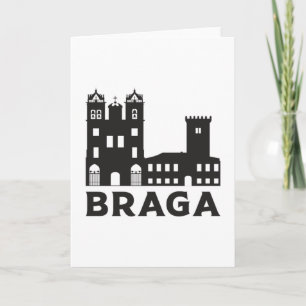 Tarjeta Regalo de panorama urbano de la ciudad de Braga Po