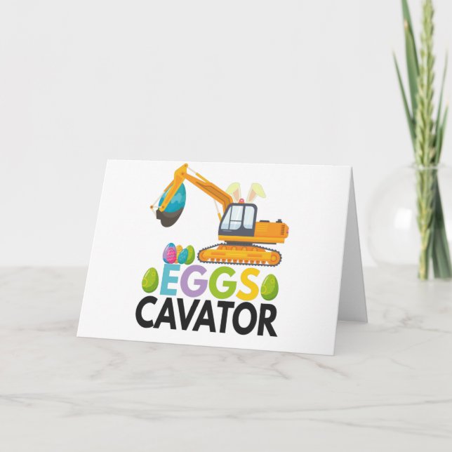 Tarjeta Regalo de Pascua de excavadora divertida Cavator h (Anverso)