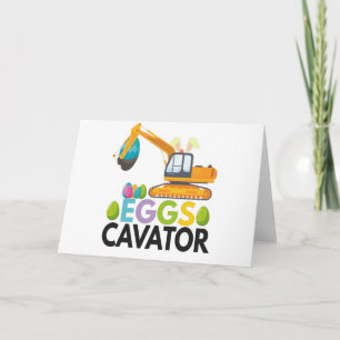 Tarjeta Regalo de Pascua Excavadora Divertida Cavadora de