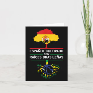 Tarjeta Regalo de patrimonio de banderas de España Brasil 