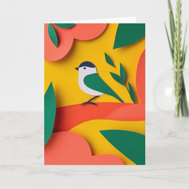 Tarjeta Regalo de Percha para Pájaro Alegre (Anverso)
