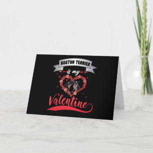 Tarjeta Regalo de Perro Boston Terrier Es Mi San Valentí